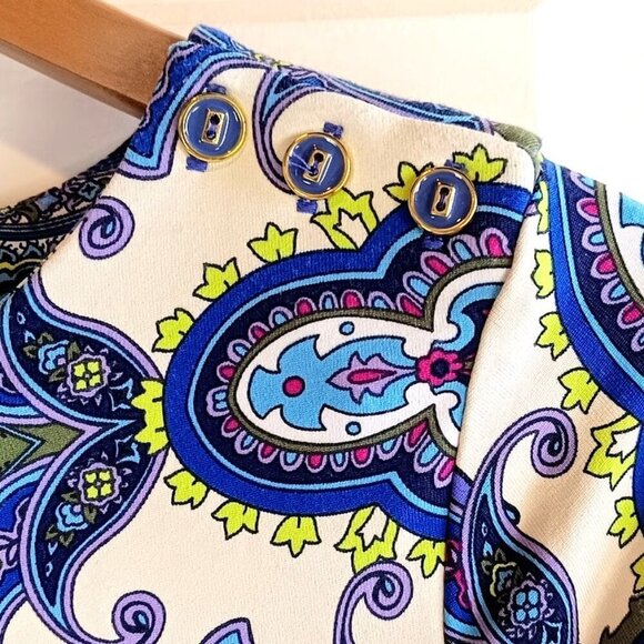 Charter Club Petite Blue Paisley Top - Picture 3 of 5